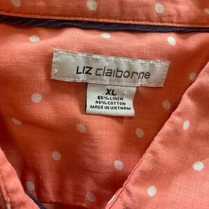 Liz Claiborne Peachy Coral Long Sleeve Shirt